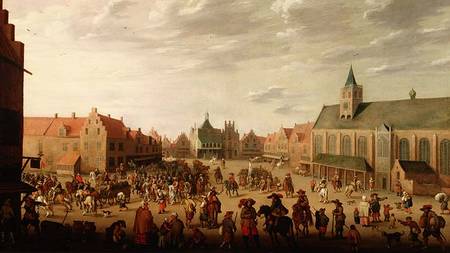 A military procession in the town square of Amersfoort à Joost Cornelisz Droochsloot