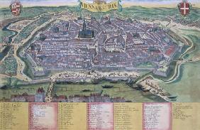 Map of Vienna, from 'Civitates Orbis Terrarum' by Georg Braun (1541-1622) and Frans Hogenberg (1535-