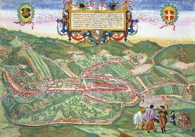 Map of Serravalle, from 'Civitates Orbis Terrarum' by Georg Braun (1541-1622) and Frans Hogenberg (1