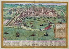 Map of Messina, from 'Civitates Orbis Terrarum' by Georg Braun (1541-1622) and Frans Hogenberg (1535