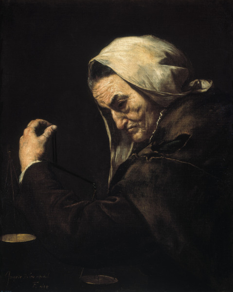 J.De Ribera / The old usurer à José (ou Jusepe) de Ribera