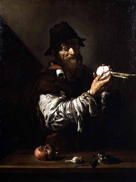 Portrait of an Old Man with an Onion à José (ou Jusepe) de Ribera