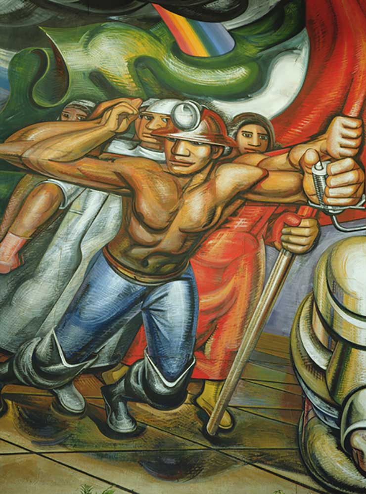 Procession of workers and miners, from the cycle, The Mexican people call for social security à José Clemente Orozco