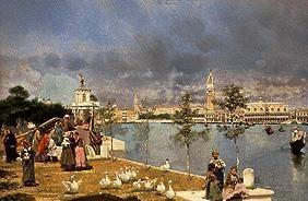 Vue sur la lagune sur les Piazza San Marco, Venise