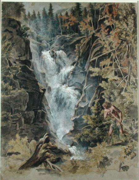 The Reichensbach Falls in Meiringen à Joseph Anton Koch