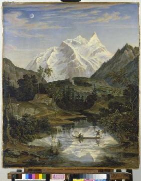 paysage de montagne avec la mer