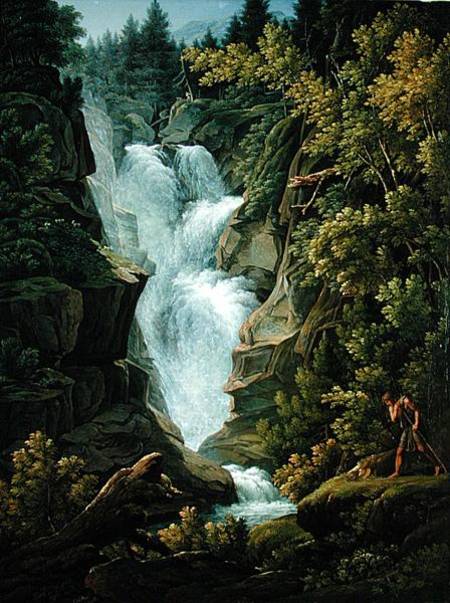 Waterfall in the Bern Highlands à Joseph Anton Koch