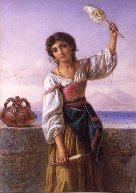 Young Girl with a Distaff à Joseph Bouvier