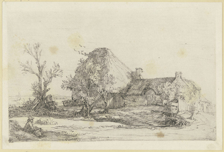 Rembrandts Landschaft mit dem Zeichner, seitenverkehrt à Joseph Bucher