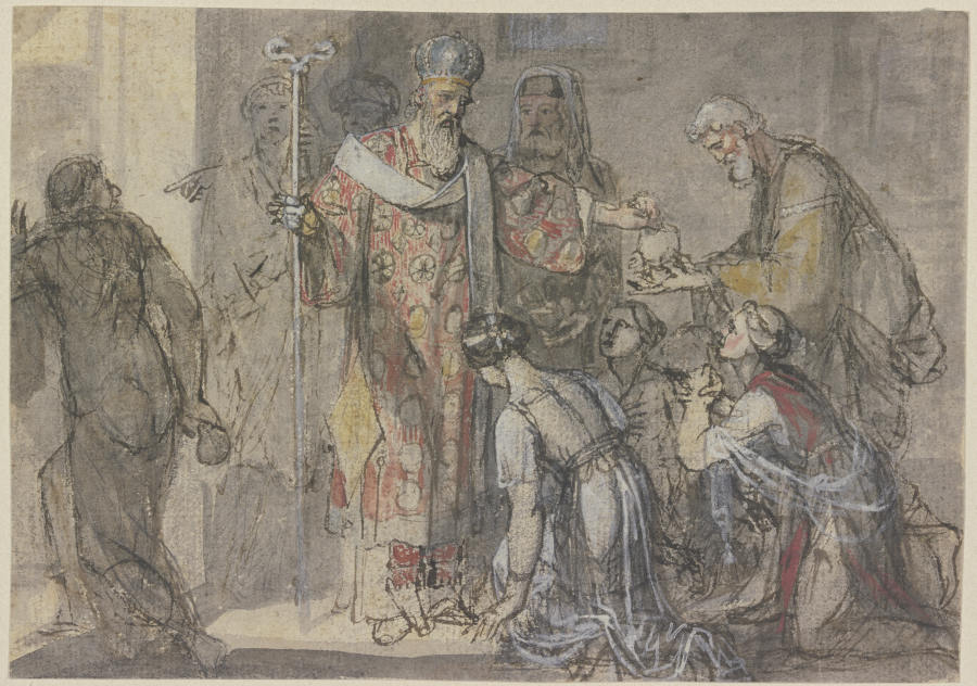 Der Heilige Nikolaus von Myra verteilt Geschenke à Joseph Fratrel