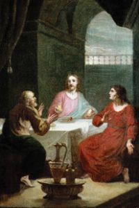 Le Christ chez Emmaüs, le pain cassant. Projet pour une peinture d'autel à Joseph Hauber