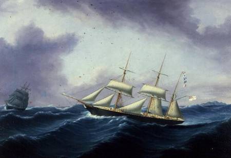 The `Louisa Bragington' on her Maiden Voyage from Liverpool to South America à Joseph Heard