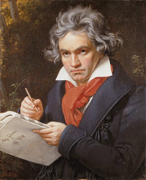Portrait de Ludwig van Beethoven composant Missa Solemnis à Joseph Karl Stieler