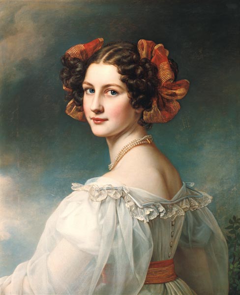 Portrait d'Auguste Hilber, née Strobl, issu de la galerie du roi Ludwig I de Bavière à Joseph Karl Stieler