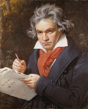 Portrait de Ludwig van Beethoven composant Missa Solemnis