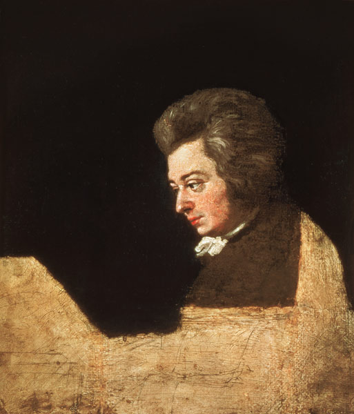 Portrait of Wolfgang Amadeus Mozart (1756-91) at the Piano à Joseph Lange
