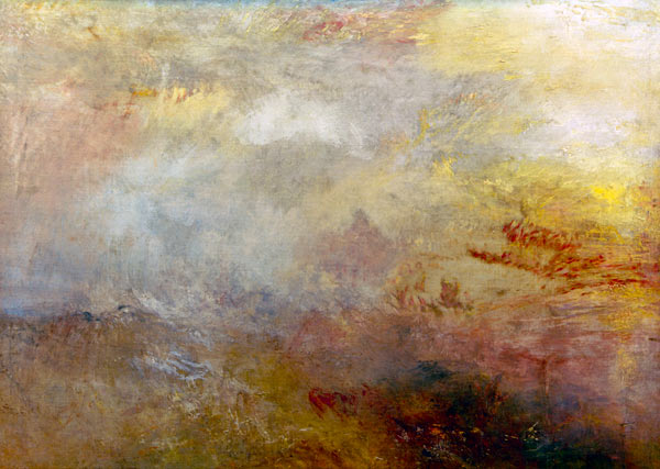 Mer orageuse avec dauphins à William Turner