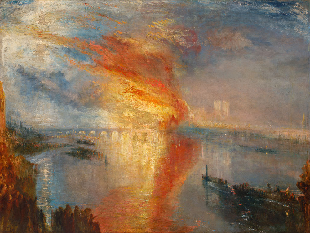 Le feu du bâtiment parlementaire, 16 octobre 1834 à William Turner