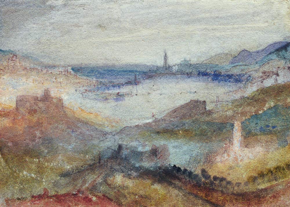 Extensive View of a Lake à William Turner