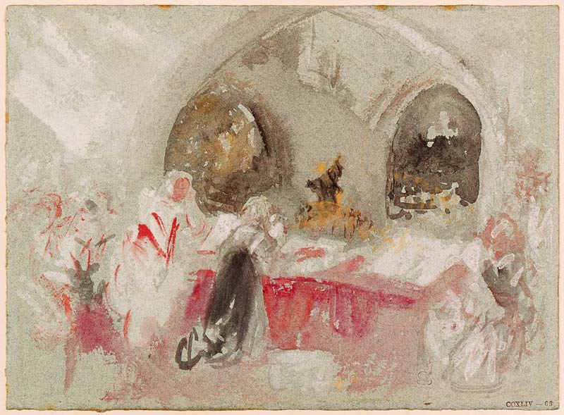 Service in the chapel at Petworth à William Turner