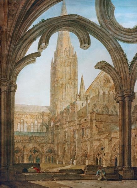 South View of Salisbury Cathedral from the Cloisters à William Turner
