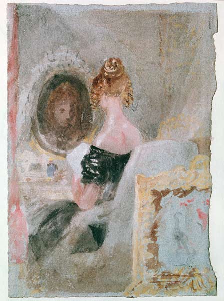 Turner / Women at Mirror / Gouache 1830 à William Turner