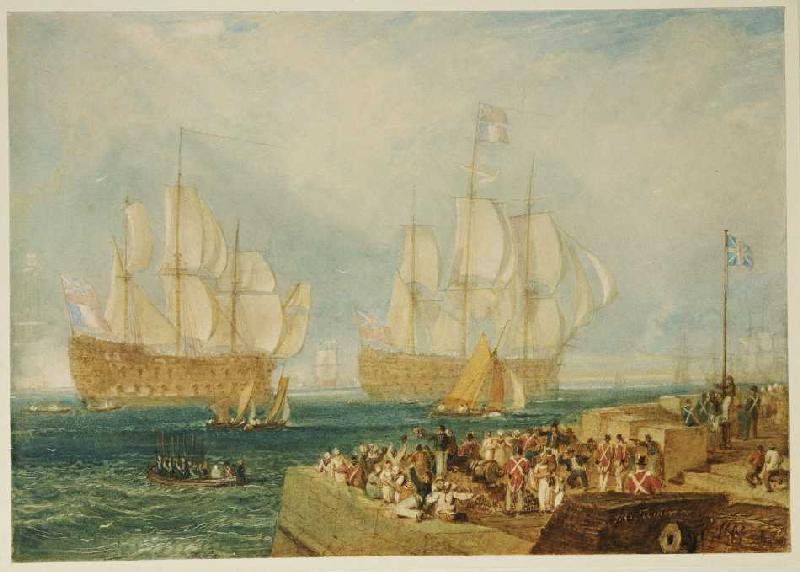 Der Hafen in Plymouth. à William Turner