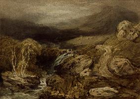 Inondation le fleuve dirigeant (Coniston) à William Turner