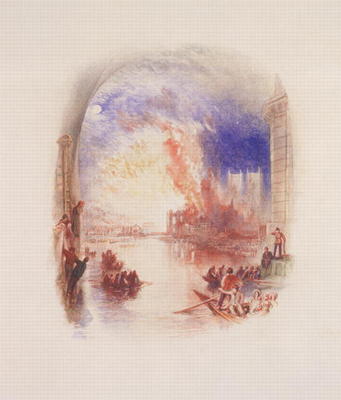 The Burning of the Houses of Parliament (w/c on paper) à William Turner