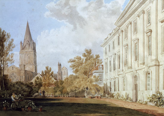 View of Christ Church Cathedral and the Garden and Fellows' Building of Corpus Christi College, Oxfo à William Turner