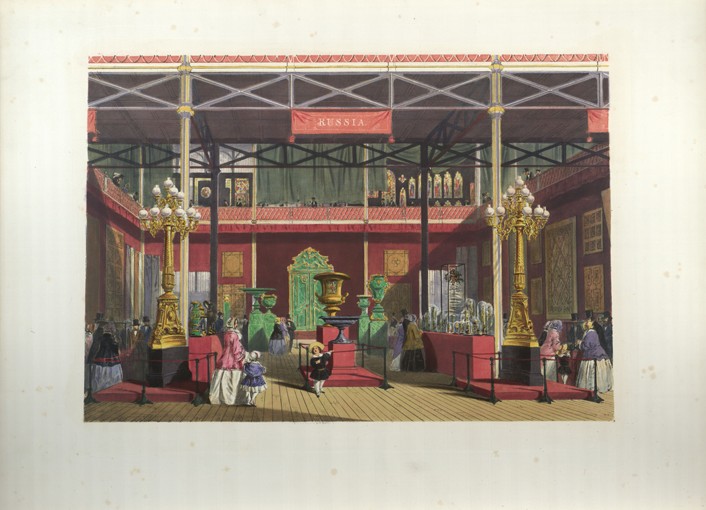 Russian Exhibition interior during the Great Exhibition in 1851 à Joseph Nash