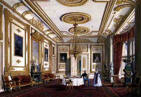 The White Drawing Room at Windsor Castle (colour litho) à Joseph Nash