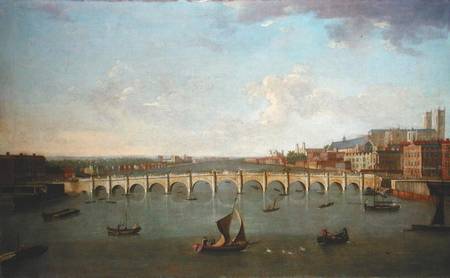 A View of the River Thames at Westminster Bridge à Joseph Nichols