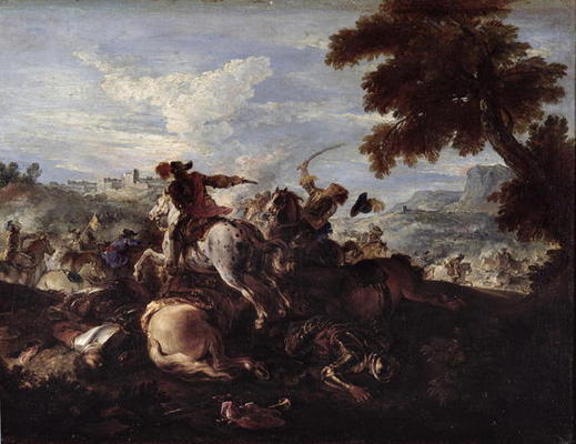 Cavaliers in Battle (oil on canvas) à Joseph Parrocel