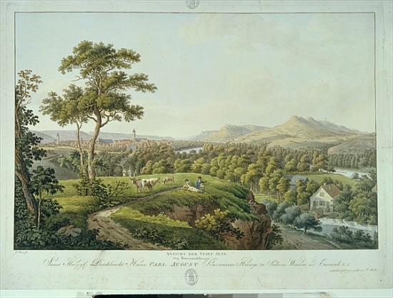 View of Jena from Rasenhuehlberg, c.1810 à Joseph Roux