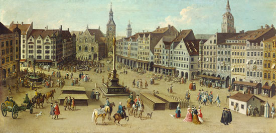 vue de Marienplatz à Munich (détail) à Joseph Stephan