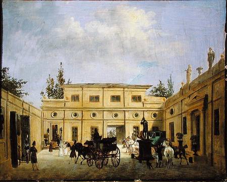 Carriages in the Courtyard of the Chateau de Neuilly à Joseph Swebach-Desfontaines