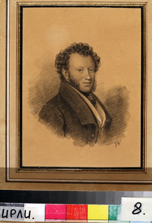 Portrait of the author Alexander S. Pushkin (1799-1837) à Joseph Vivien