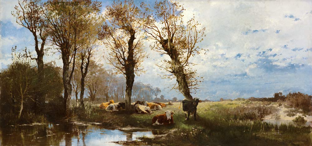 paysage avec le troupeau à Joseph Wenglein