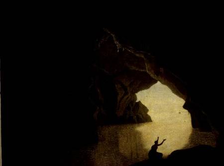 A Grotto in the Gulf of Salernum, with the figure of Julia, banished from Rome à Joseph Wright of Derby