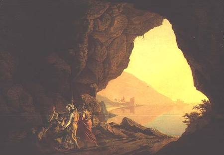A Grotto in the Kingdom of Naples, with Banditti à Joseph Wright of Derby