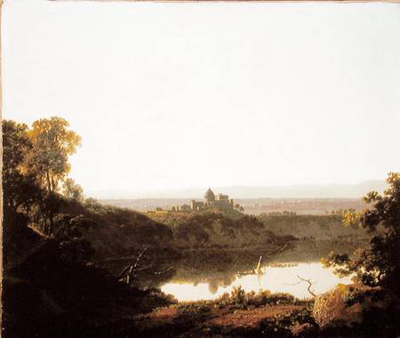 Lake Nemi with a view of Castle Gandolpho à Joseph Wright of Derby