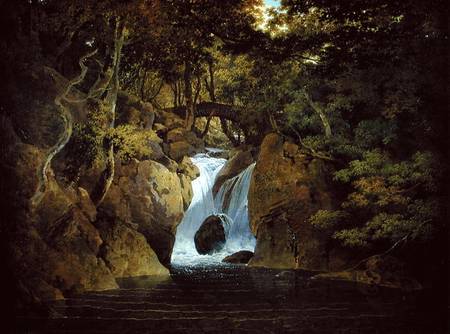 Rydal Waterfall à Joseph Wright of Derby