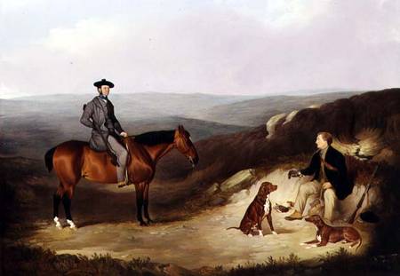 John Kerr Watson Mounted on a Shooting Pony with his Keeper on the Yorkshire Moors à Joshua Dalby