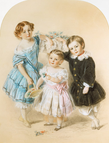 Portrait of three young children à Josiah Gilbert