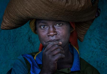 Ethiopian woman in a market.