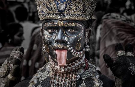 Representing a deity in a Kumbh Mela - Prayagraj - India