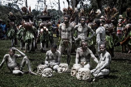 A break at the sing sing festival - Papua New Guinea