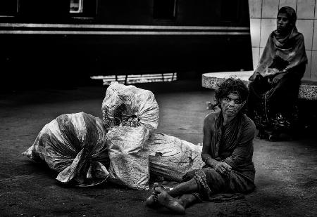 In the train station of Dhaka.