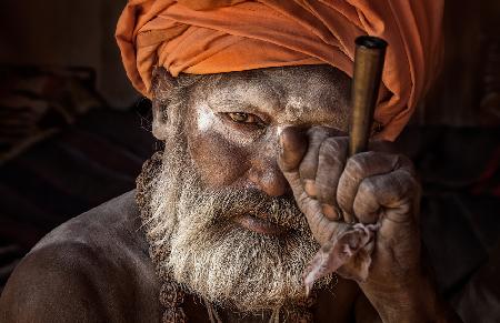 Just before lighting the chillum - Kathmandu